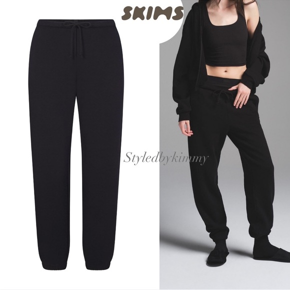 SKIMS COTTON FLEECE JOGGER ONYX Size M Medium NWT - Picture 1 of 6